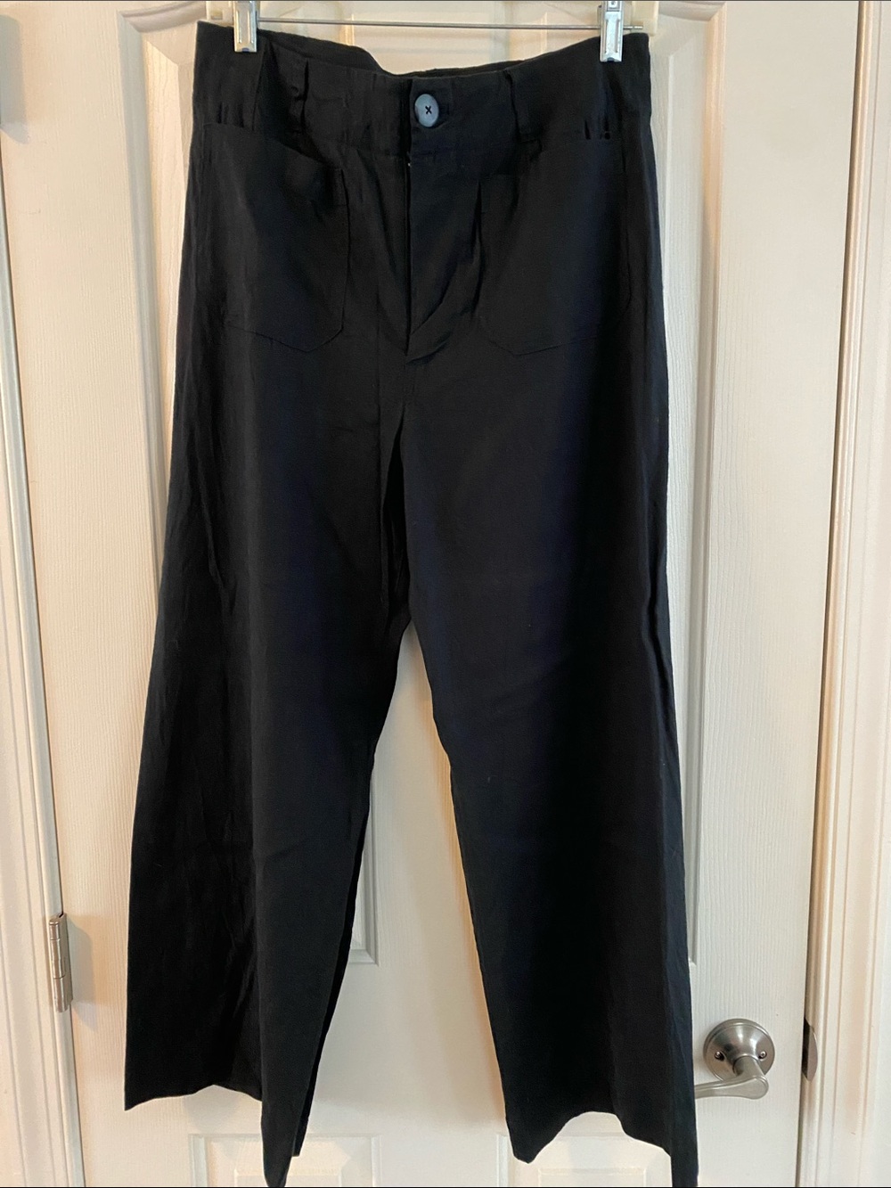 Anthropologie Maeve Black Wide-Leg Linen Pants